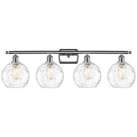 Athens Water Glass 8" 4 Light 36" LED Bath Light - Polished Chrom Athens Water Glass 8" 4 Light 36" LED Bath Light - Polished Chrom