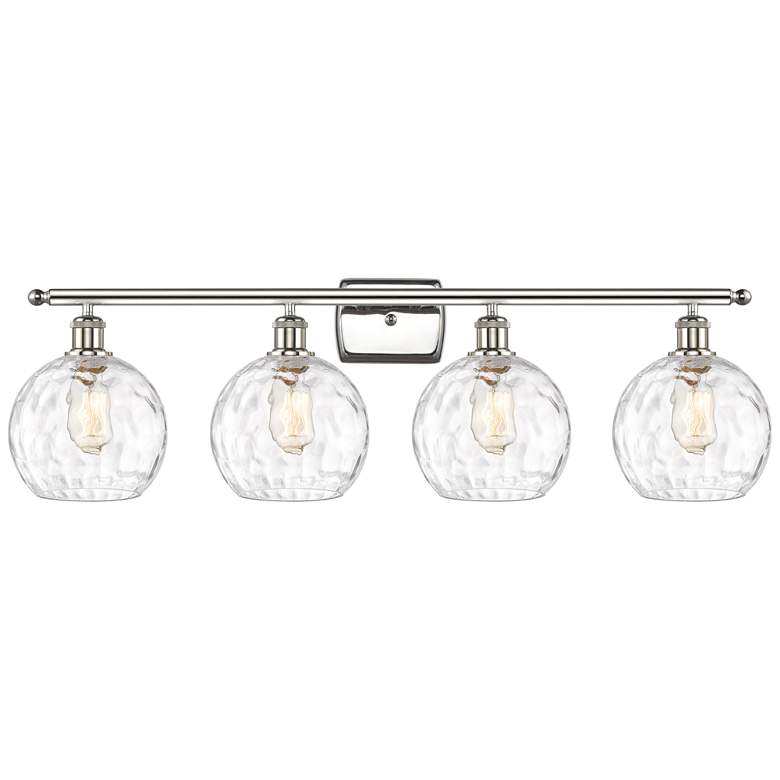 Image 1 Athens Water Glass 8" 4 Light 36" LED Bath Light - Polished Nicke