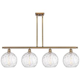 Athens Water Glass 8" 4 Light 48" Island Light - Brushed Brass  - Athens Water Glass 8" 4 Light 48" Island Light - Brushed Brass  -