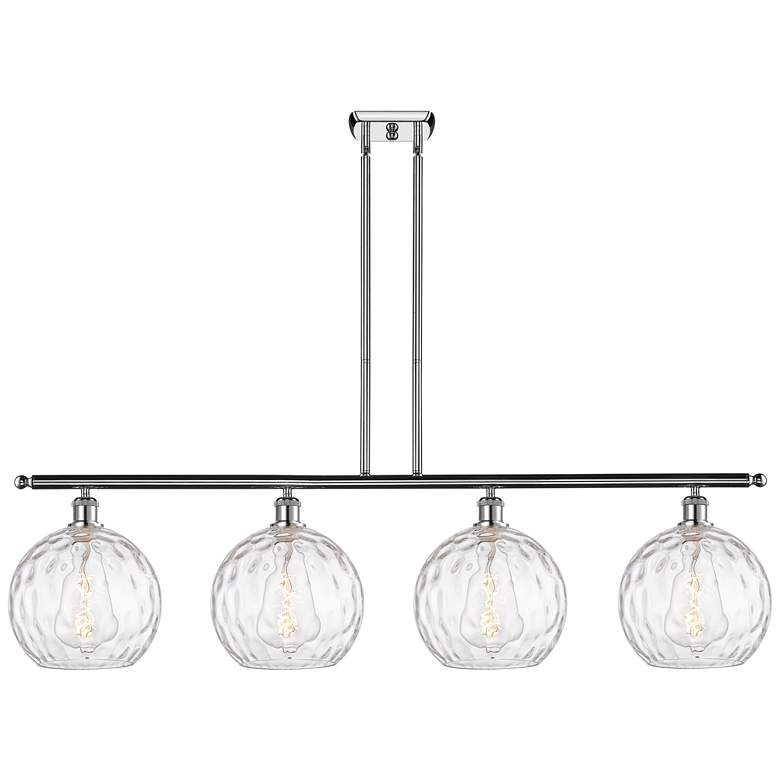 Image 1 Athens Water Glass 8" 4 Light 48" LED Island Light - Chrome - Cl