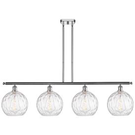 Athens Water Glass 8" 4 Light 48" LED Island Light - Chrome  - Cl Athens Water Glass 8" 4 Light 48" LED Island Light - Chrome  - Cl