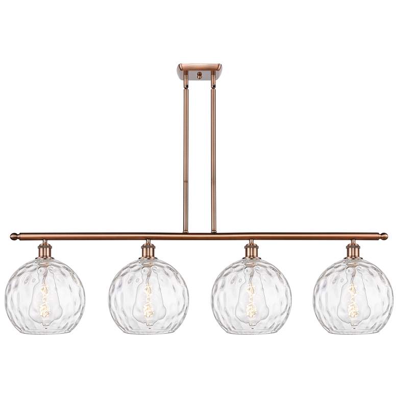 Image 1 Athens Water Glass 8" 4 Light 48" LED Island Light - Copper - Cl