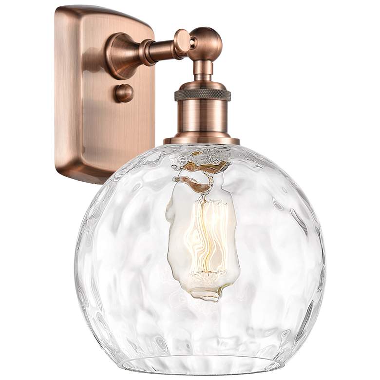 Image 1 Athens Water Glass 8" Incandescent Sconce - Copper Finish - Clear Shad