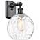 Athens Water Glass 8" Incandescent Sconce - Matte Black - Clear Shade