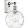 Athens Water Glass 8" Incandescent Sconce - White & Chrome - Clear
