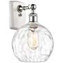 Athens Water Glass 8" Incandescent Sconce - White &#38; Chrome - Clear