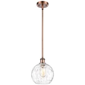 Athens Water Glass 8" LED Mini Pendant - Antique Copper - Clear Water Athens Water Glass 8" LED Mini Pendant - Antique Copper - Clear Water
