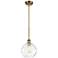 Athens Water Glass 8" LED Mini Pendant - Brushed Brass - Clear Water G