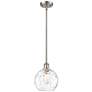 Athens Water Glass 8" LED Mini Pendant - Brushed Satin Nickel - Clear