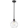 Athens Water Glass 8" LED Mini Pendant - Matte Black - Clear Water Gla