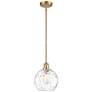 Athens Water Glass 8" LED Mini Pendant - Satin Gold - Clear Water Glas