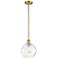 Athens Water Glass 8" LED Mini Pendant - Satin Gold - Clear Water Glas