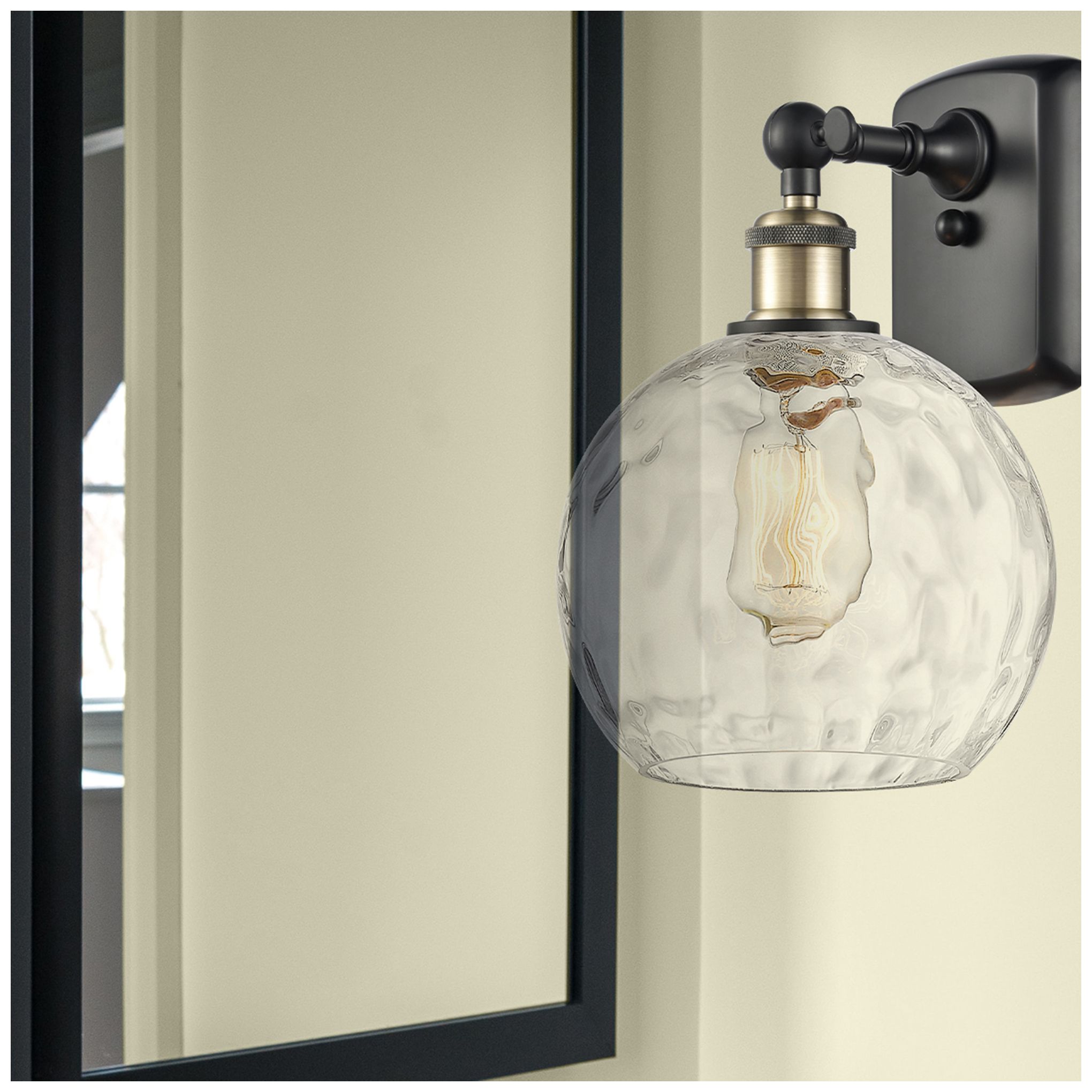 Image 2 Athens Water Glass 8" LED Sconce - Black Brass Finish - Clear Shade more views