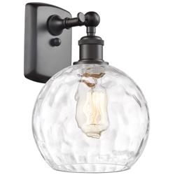 Athens Water Glass 8" LED Sconce - Bronze Finish - Clear Shade