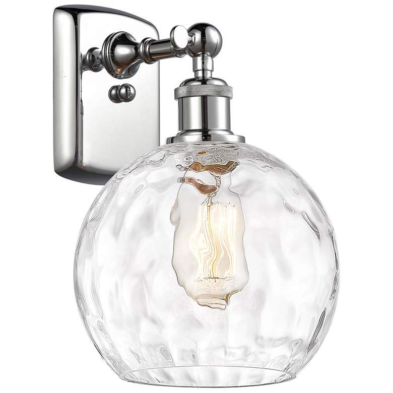 Image 1 Athens Water Glass 8" LED Sconce - Chrome Finish - Clear Shade