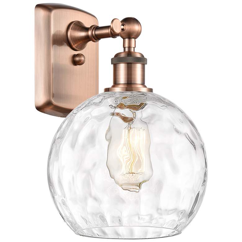 Image 1 Athens Water Glass 8" LED Sconce - Copper Finish - Clear Shade