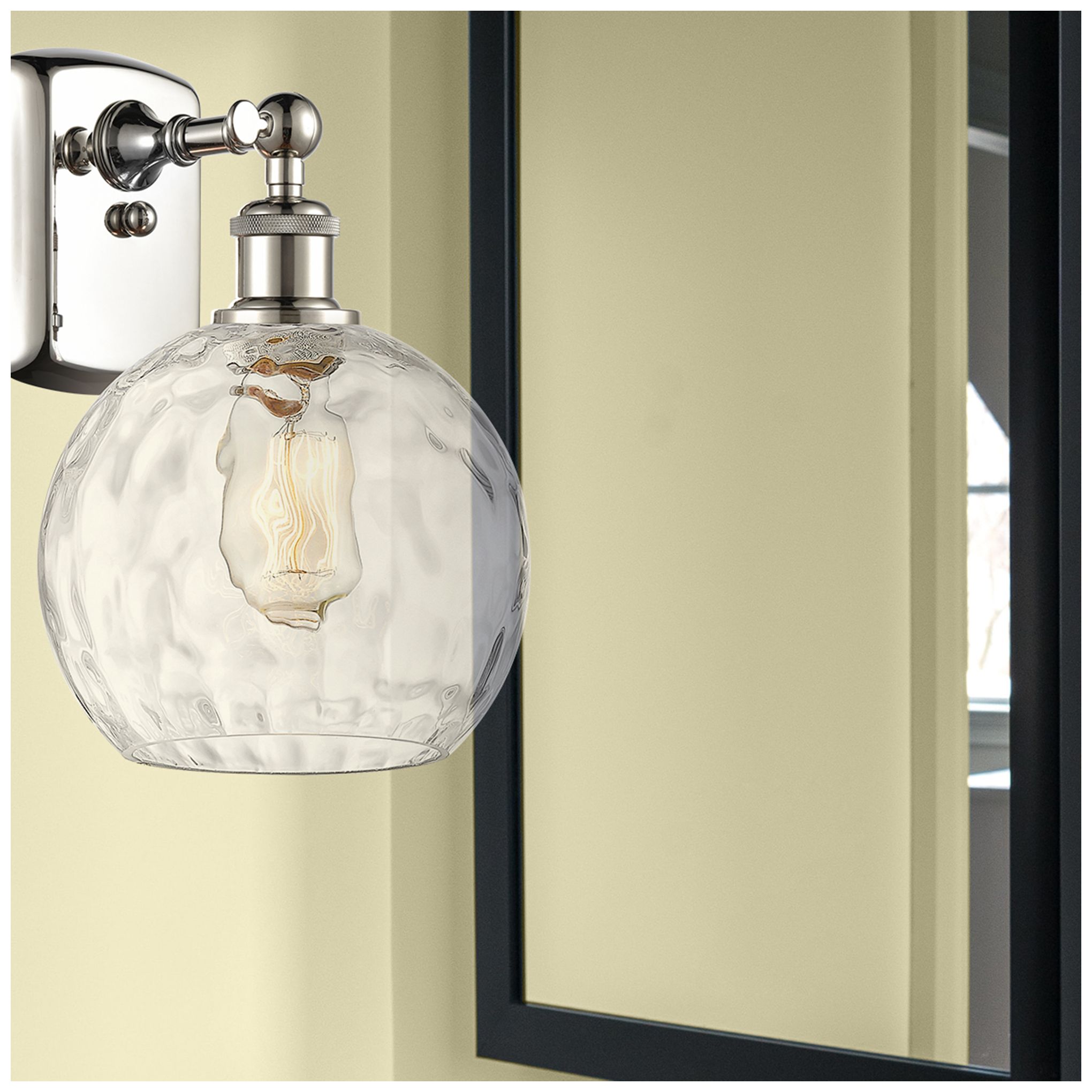 Image 2 Athens Water Glass 8" LED Sconce - Nickel Finish - Clear Shade more views