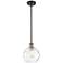 Athens Water Glass 8" Mini Pendant - Black Antique Brass - Clear