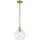 Athens Water Glass 8" Mini Pendant - Satin Gold - Clear Water Glass Sh