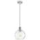 Athens Water Glass 8" Mini Pendant - White and Polished Chrome - Clear