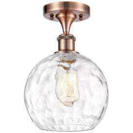 Athens Water Glass  8" Semi-Flush Mount - Copper - Clear Water Glass Athens Water Glass  8" Semi-Flush Mount - Copper - Clear Water Glass
