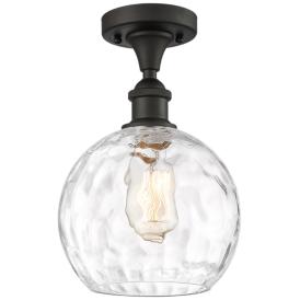 Athens Water Glass 8" Semi-Flush Mount - Oil Rubbed Bronze - Clear Athens Water Glass 8" Semi-Flush Mount - Oil Rubbed Bronze - Clear