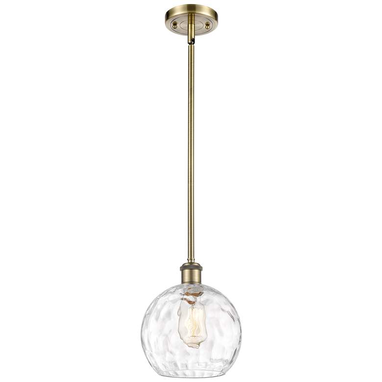 Image 1 Athens Water Glass 8" Wide Antique Brass LED Mini Pendant