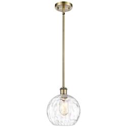 Athens Water Glass 8" Wide Antique Brass LED Mini Pendant
