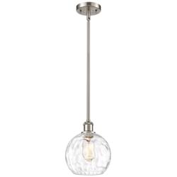 Athens Water Glass 8" Wide Brushed Satin Nickel Mini Pendant