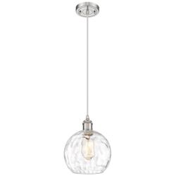 Athens Water Glass 8" Wide Brushed Satin Nickel Mini Pendant