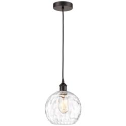 Athens Water Glass 8" Wide Oil-Rubbed Bronze Mini Pendant