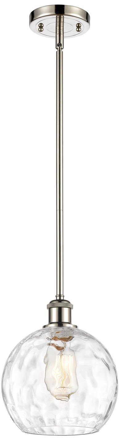 Athens Water Glass 8" Wide Polished Nickel Mini Pendant