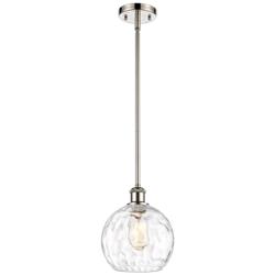 Athens Water Glass 8" Wide Polished Nickel Mini Pendant