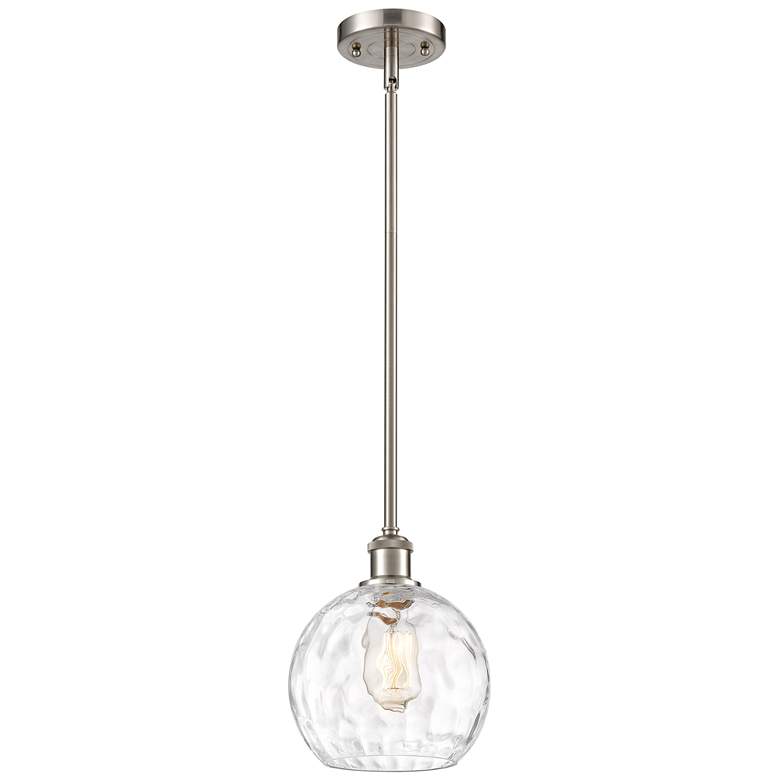Image 1 Athens Water Glass 8"W Brushed Satin Nickel LED Mini Pendant