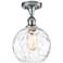 Athens Water Glass 8" LED Semi-Flush Mount - Chrome - Clear Water Glass