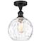 Athens Water Glass 8" LED Semi-Flush Mount - Oil Rubbed Bronze - Clear