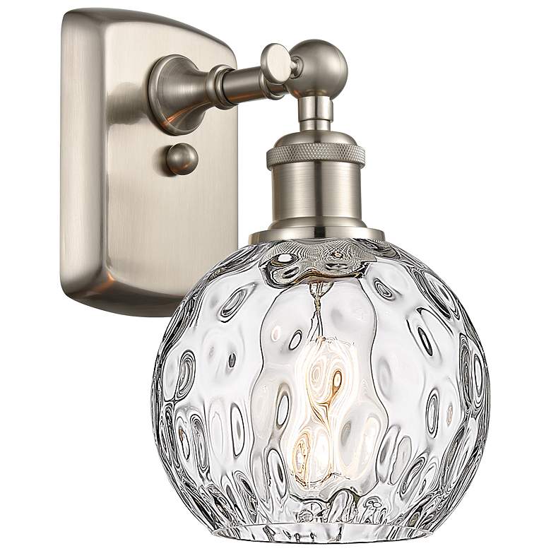 Image 2 Athens Water Glass 9 1/2" High Satin Nickel LED Wall Sconce