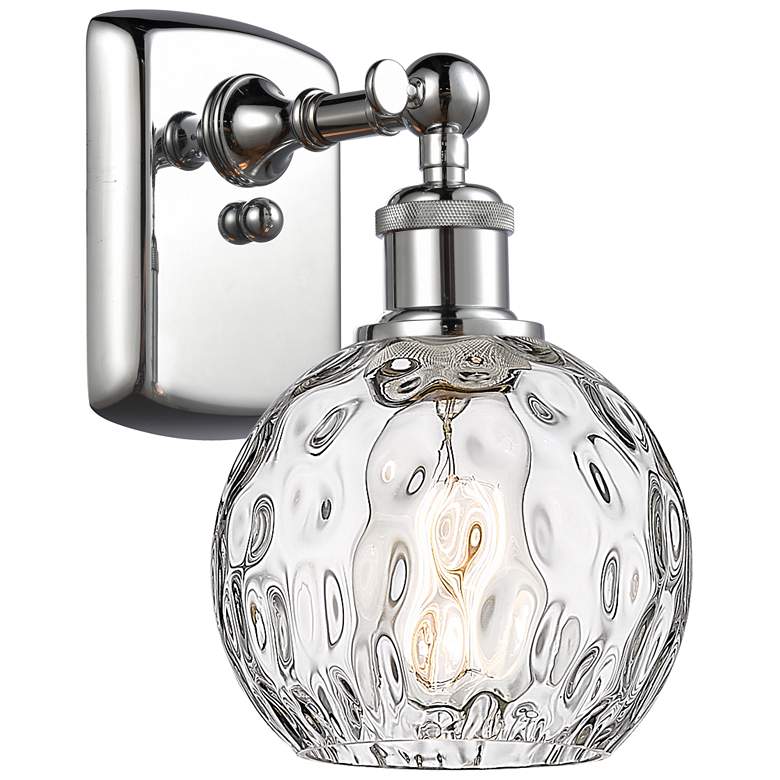 Image 1 Athens Water Glass 9 1/2"H Polished Chrome LED Wall Sconce