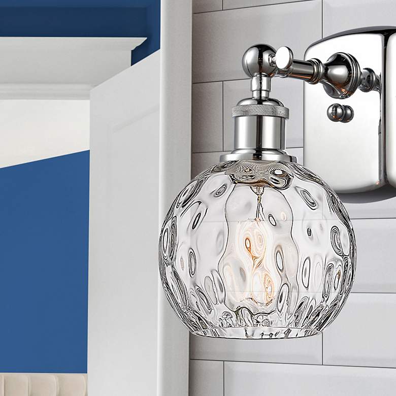 Image 1 Athens Water Glass 9 1/2"H Polished Chrome LED Wall Sconce