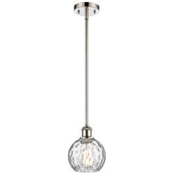 Athens Water Glass 9" Wide Polished Nickel LED Mini Pendant