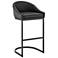 Atherik 24 in. Barstool in Black Finish with Black Faux Leather