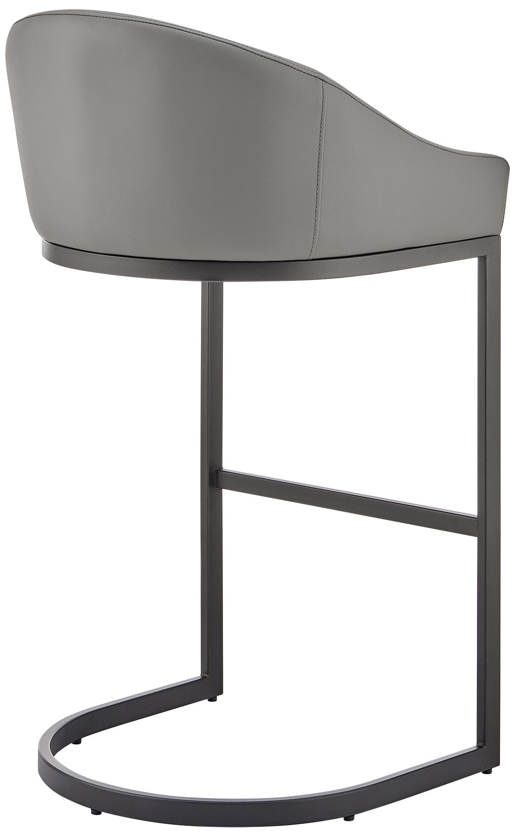 Image 5 Atherik 24 in. Barstool in Black Finish with Grey Faux Leather more views