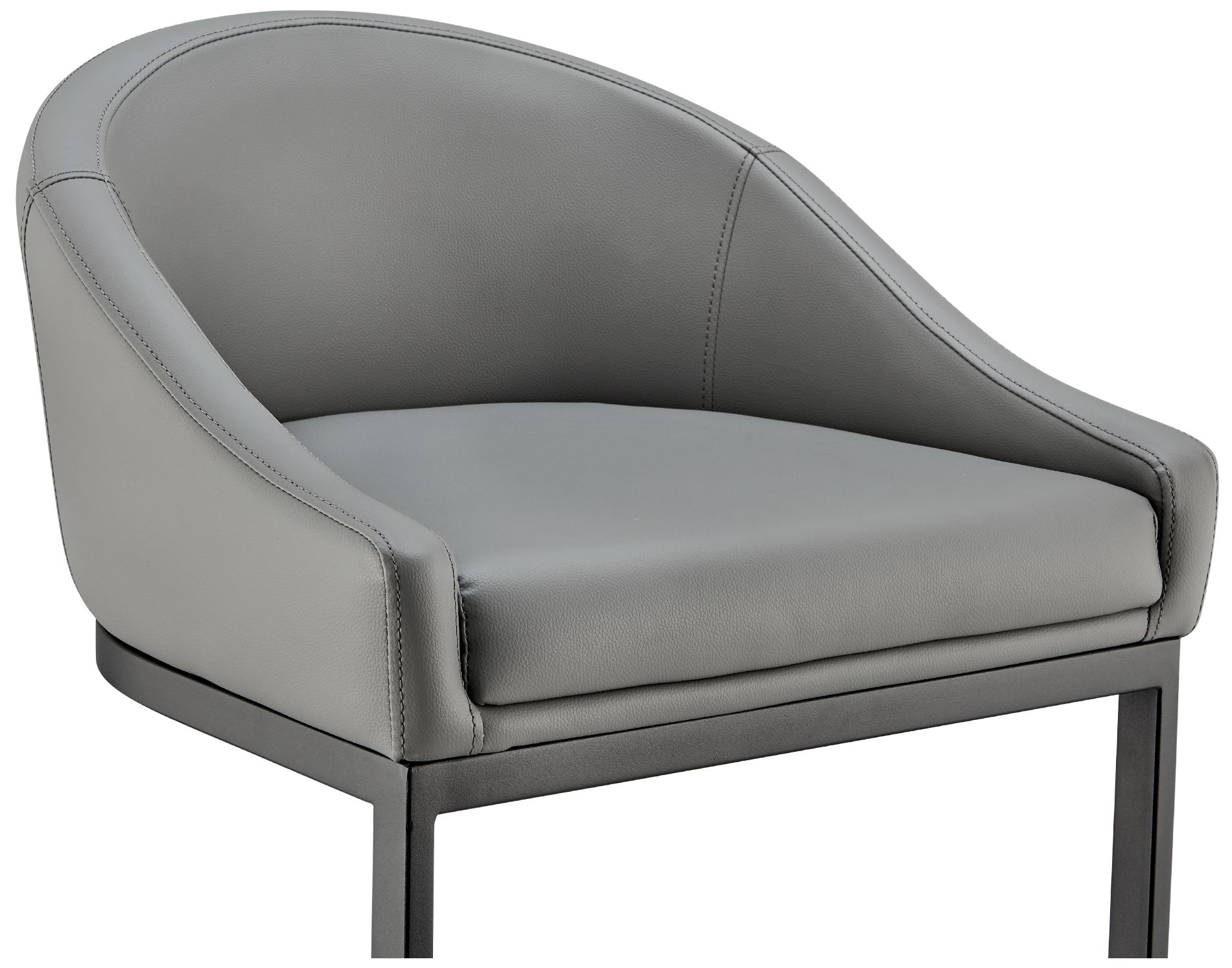 Image 7 Atherik 24 in. Barstool in Black Finish with Grey Faux Leather more views