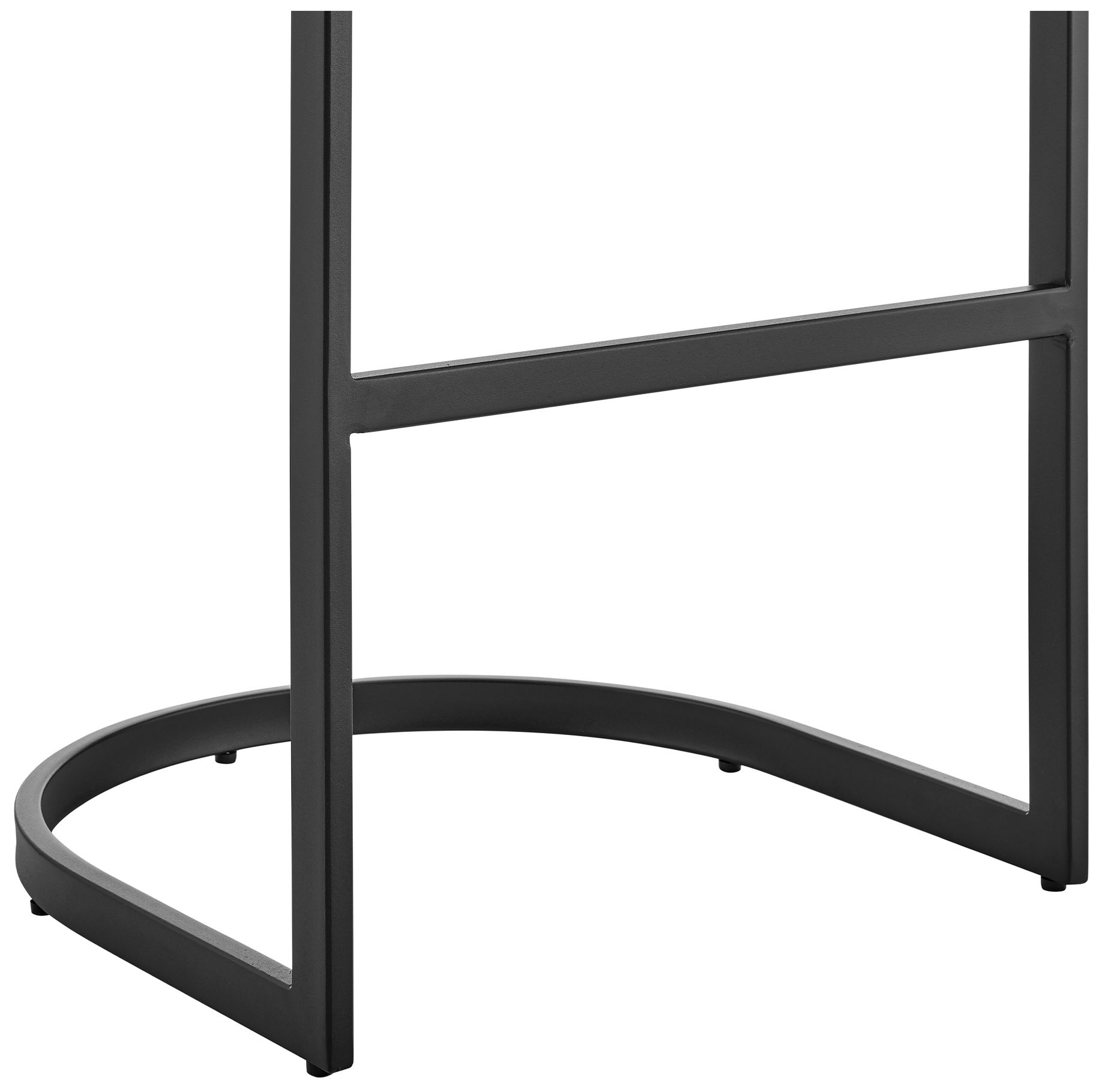Atherik 24 in. Barstool in Black Finish with Grey Faux Leather