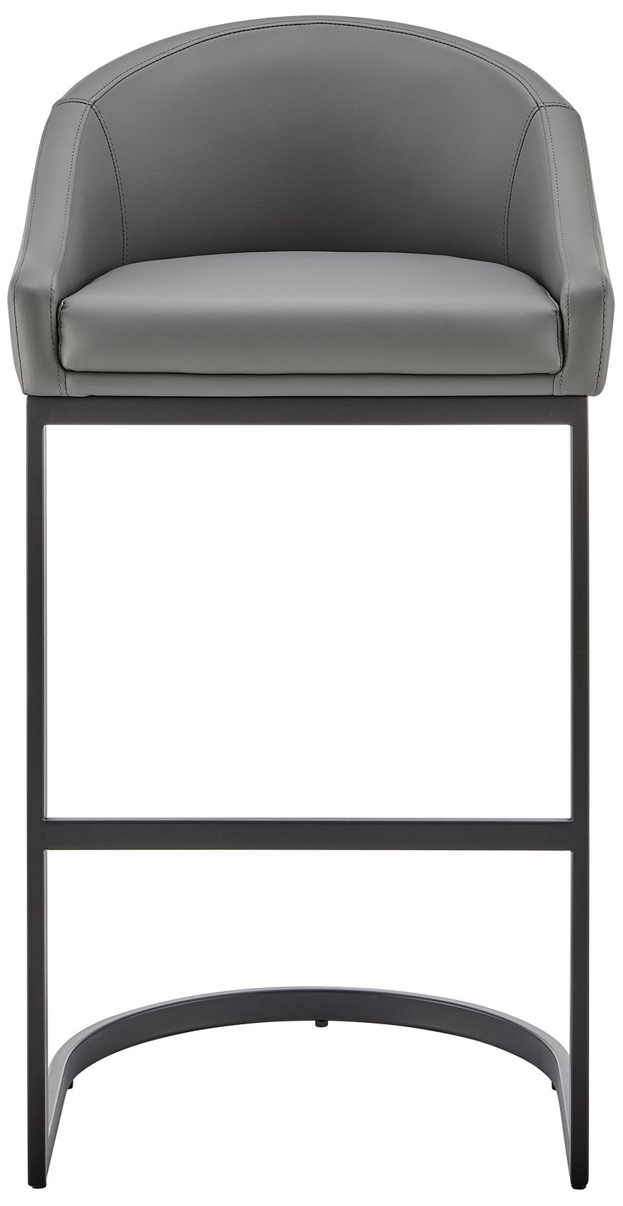 Image 3 Atherik 28 in. Barstool in Black Finish with Grey Faux Leather more views