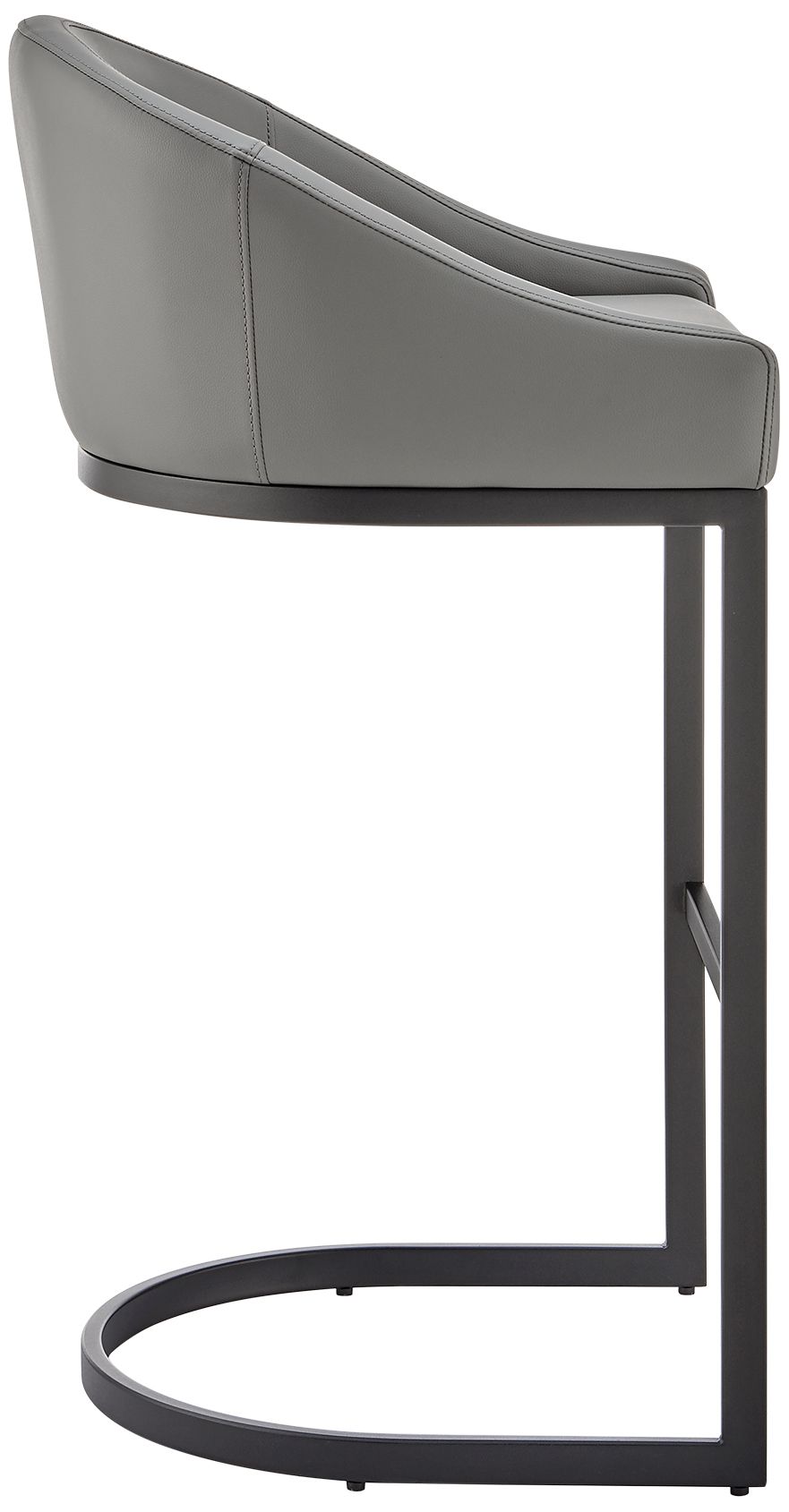 Image 4 Atherik 28 in. Barstool in Black Finish with Grey Faux Leather more views