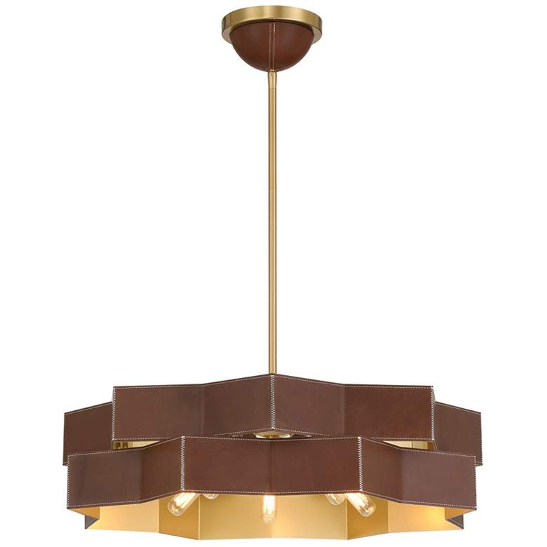 Image 1 Atherton 5-Light Pendant in Warm Brass