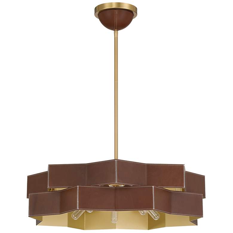Image 2 Atherton 5-Light Pendant in Warm Brass more views