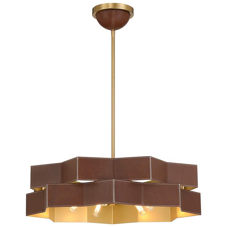 Image 5 Atherton 5-Light Pendant in Warm Brass more views