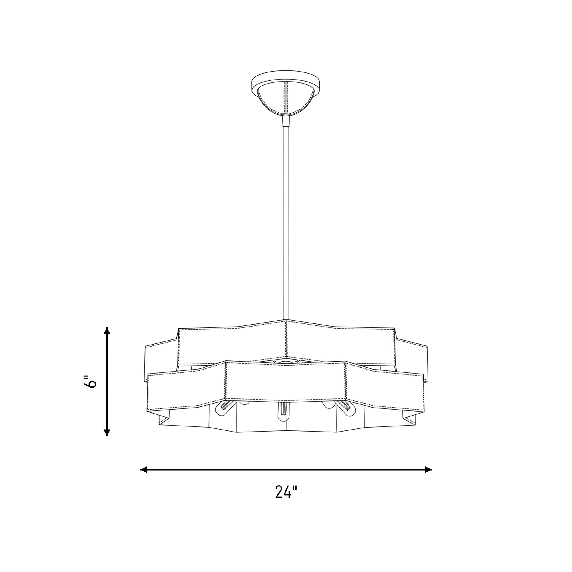 Atherton 5-Light Pendant in Warm Brass